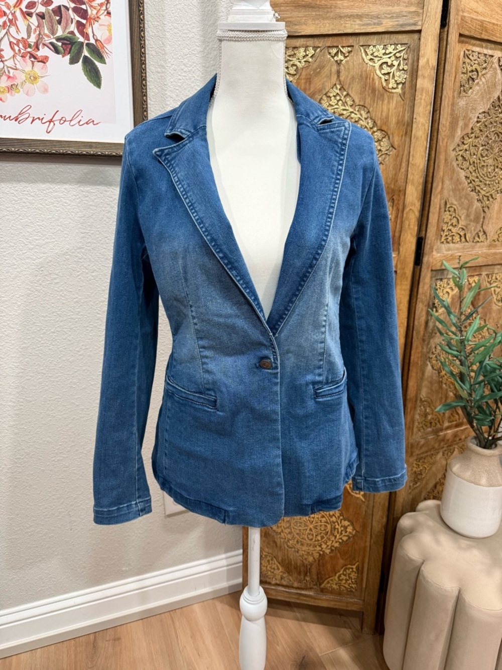 Gloria Vanderbilt Denim Blazer Jacket - 0006